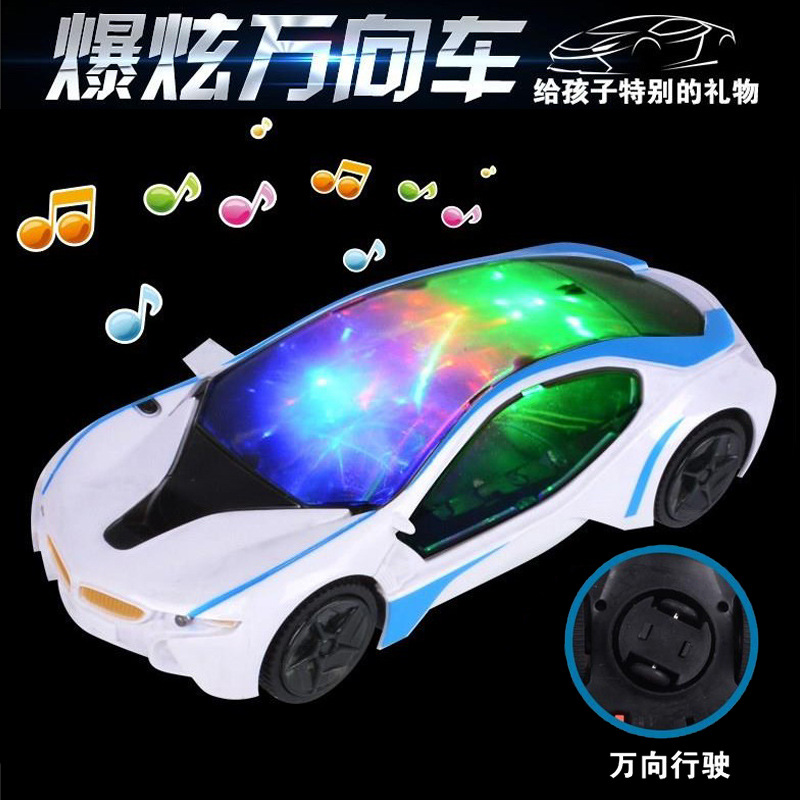 Christmas Stall Toys wholesale factory lighting universal Electric 3D Coloured lights music multi-function Racing car children