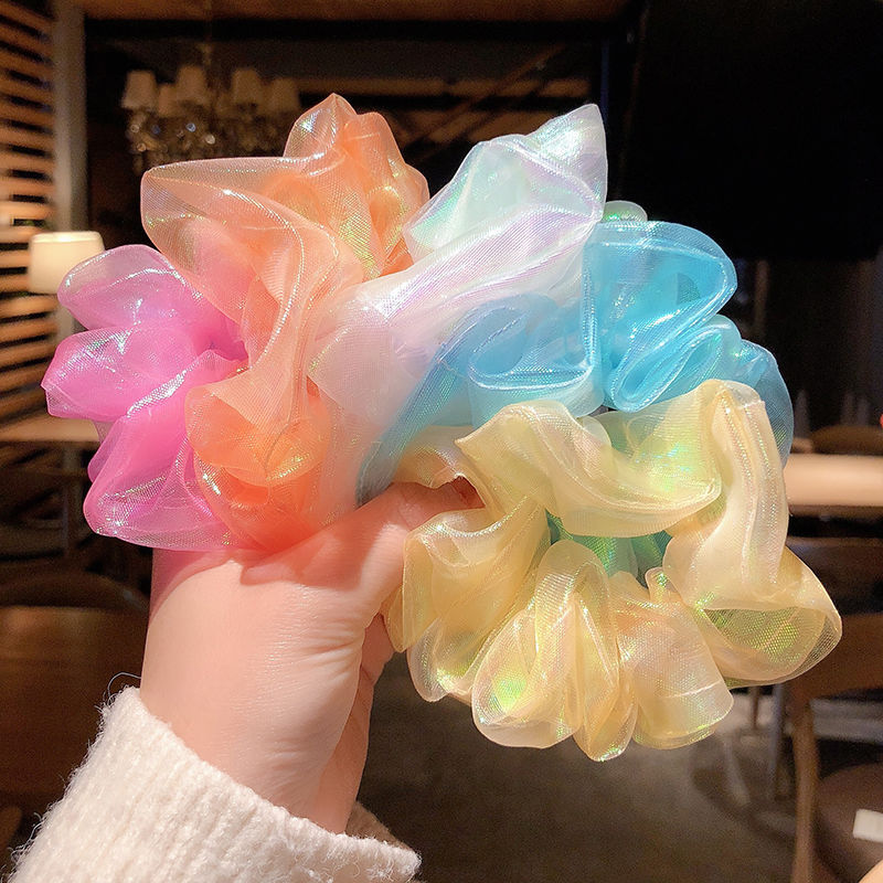 Hair Tie Hair Accessories Type Simple Style Women's Solid Color Gauze Hair Tie