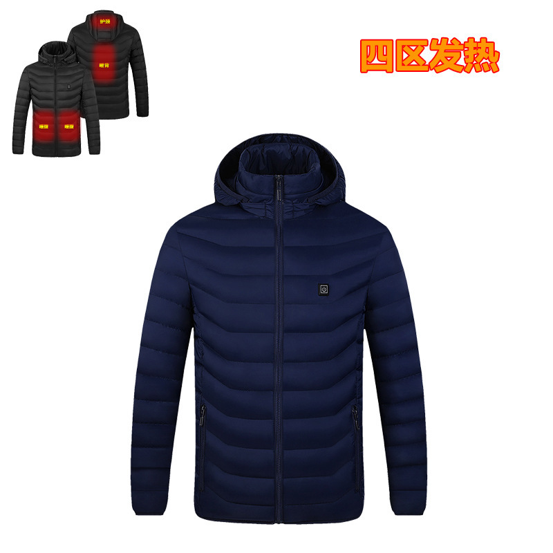 Ropa de calefacción inteligente transfronteriza temperatura constante de la pareja USB eléctrico abajo ropa de algodón acolchado calefacción ropa de algodón acolchado fábrica directa al por mayor