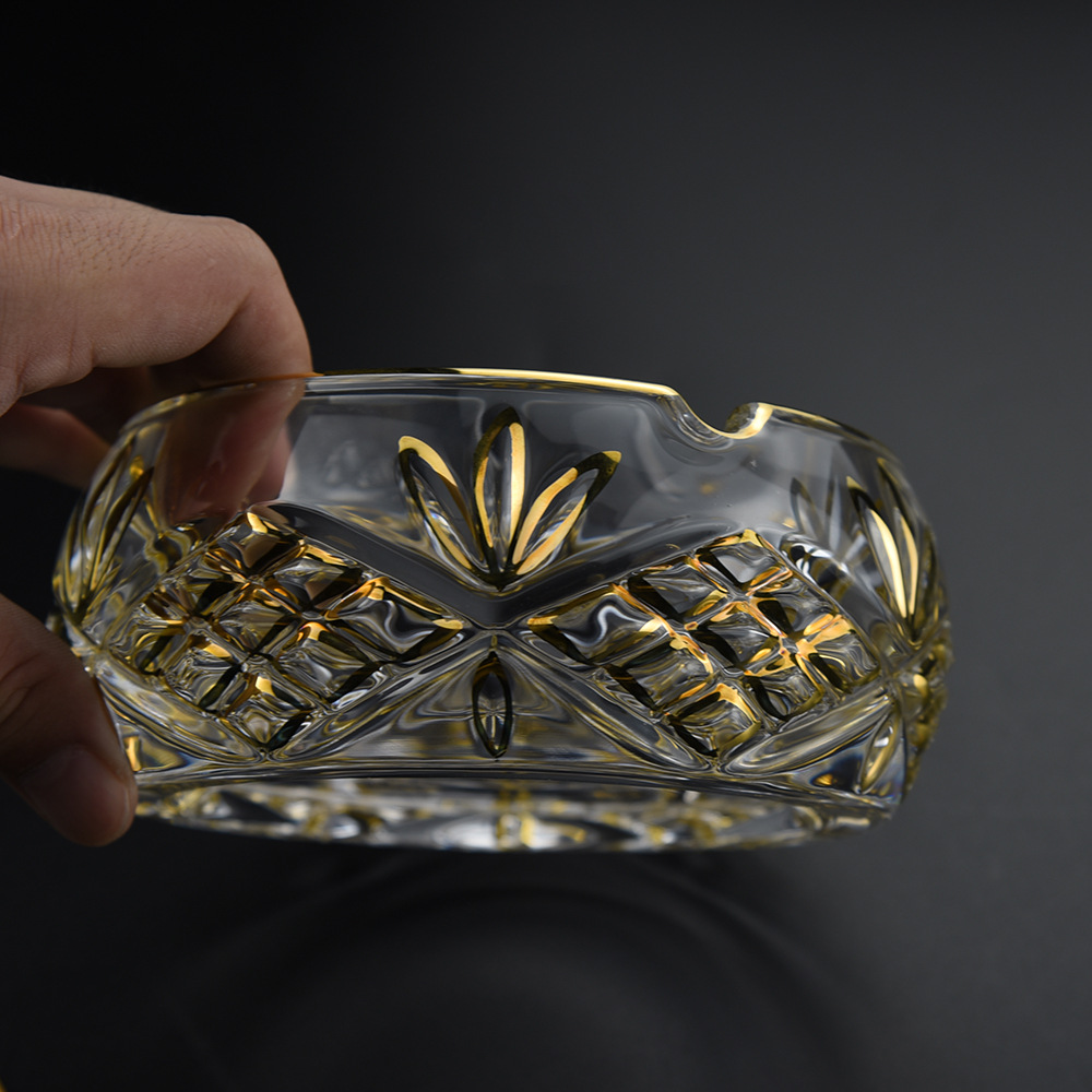 欧式宫廷风复古描金家用客厅烟灰缸 办公室个性男士烟斗烟缸烟蝶