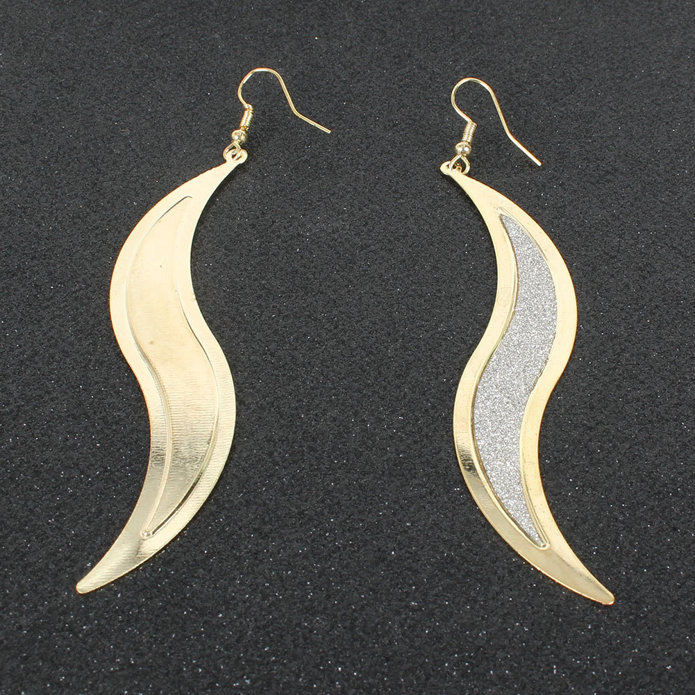 Fashion Frosted Willow-shaped Earrings Fashion Atmosphere Metal Personality Simple Earrings Wholesale Nihaojewelry display picture 3