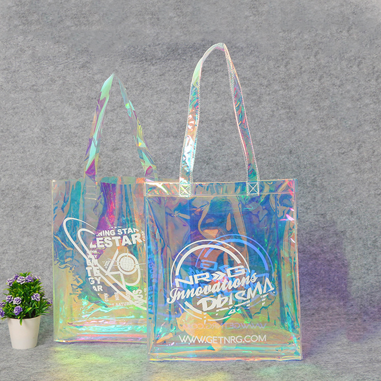 塑料PVC手提袋定制镭射塑料通用手提包装袋子广告购物袋定做logo