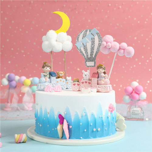 Car ornaments resin crafts small train birthday cake baking boys and girls first birthday dessert table decoration