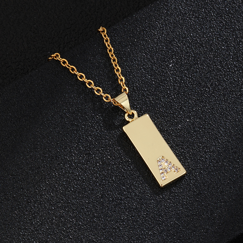 7g Weight Zircon Inlay Material Pendant Necklace Classification Casual Fashion Letter Stainless Steel Inlay Zircon Pendant Necklace 1 Piece