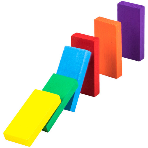 Cross-border colorful building blocks 120 pieces domino educational puzzle development early education domino mechanism building block toys