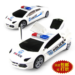 同款 電動萬向360度旋轉變形警察車音樂燈光玩具車 地攤批發