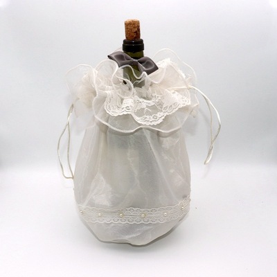 工厂批发纱袋 抽绳圣诞节欧根纱束口袋7*9可定制logo礼品网纱袋|ms