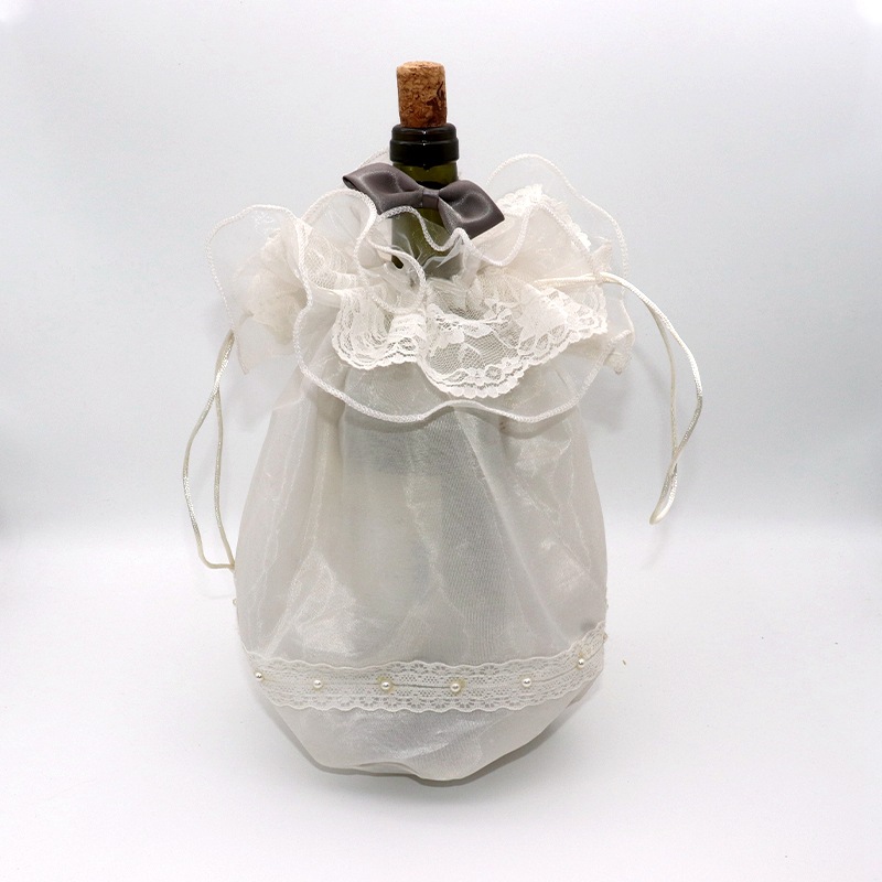 工厂批发纱袋 抽绳圣诞节欧根纱束口袋7*9可定制logo礼品网纱袋|ms