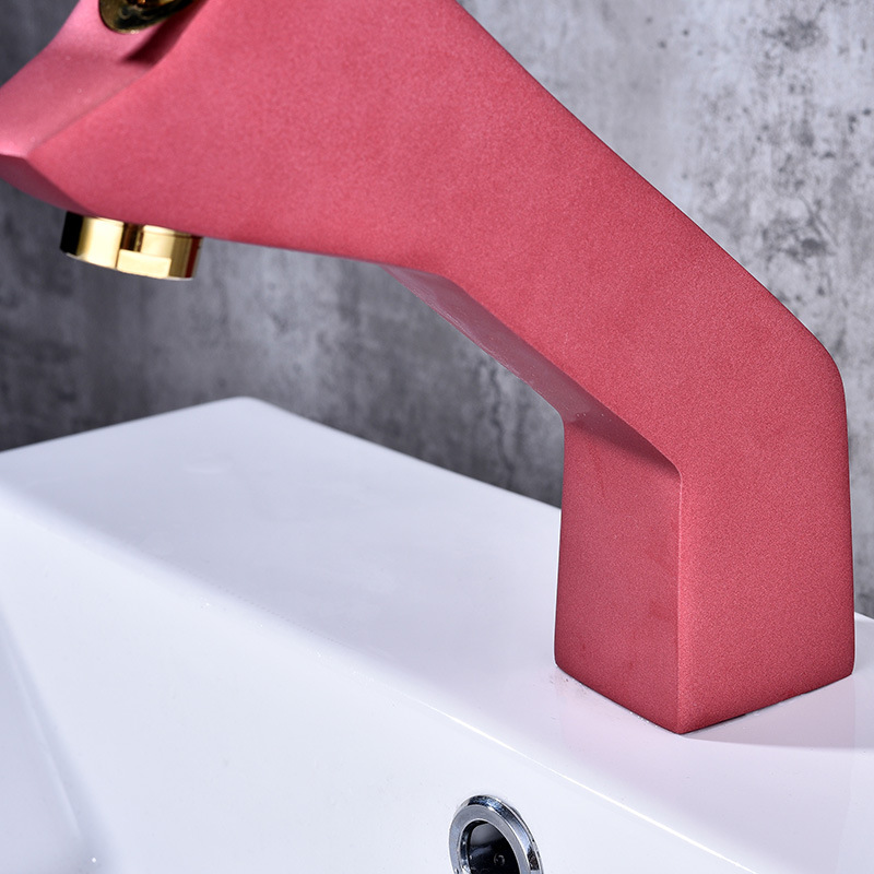 Factory direct sales of European-style matte colored washbasins, hot and cold mixed faucets, thickened all-copper main body bathroom cabinet faucets undefined