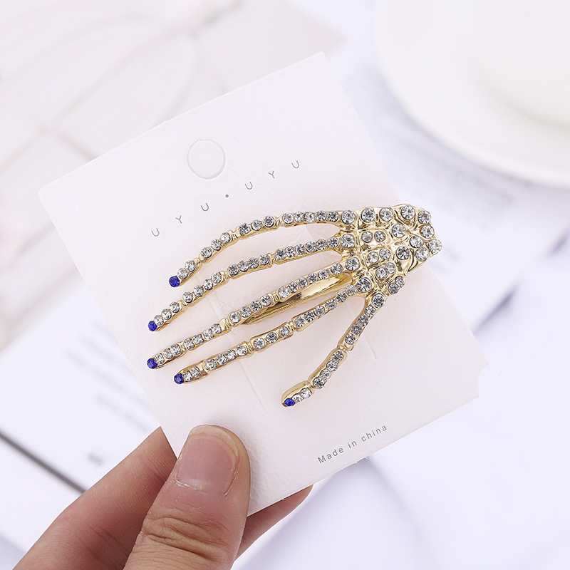 Fashion Style Fashion Hand Alloy Plating Rhinestones Hair Clip 1 Piece