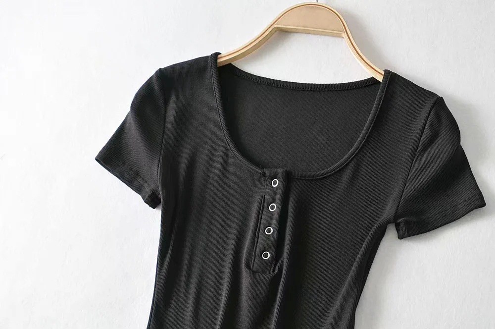 summer new Slim small round neck T-shirt NSAC40571