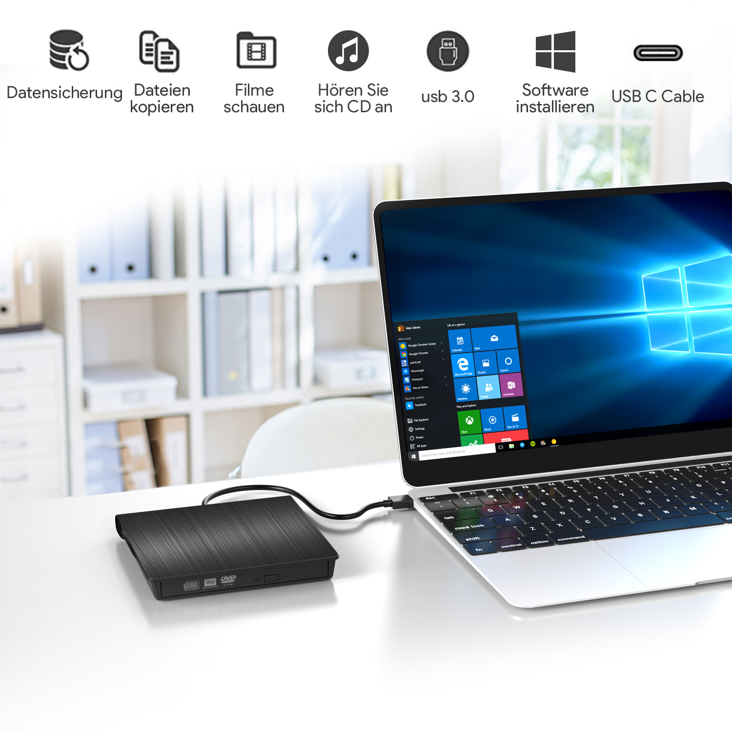 USB3.0移动外置光驱盒 外部驱动盒 USB2.0光驱套件 DVD刻录机盒|ru