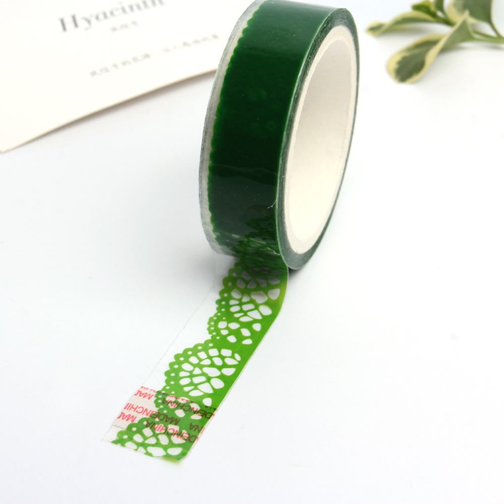 Transfronteriza mezclado lindo fresco pequeño rollo cinta de encaje transparente DIY Diario decoración pequeña cinta de papelería 10M
