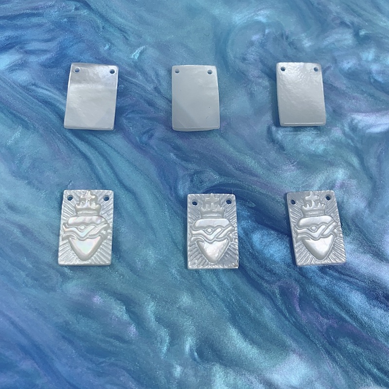 DIY Jewelry Accessories Classification 1 Piece 8*11mm Shell Geometric Rectangle Pendant