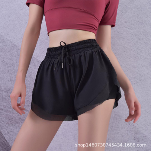 Women's High-Waist Sports Shorts, Non-Slip Fitness Yoga Pants, Loose Outerwear Running Quick-Dry Thin Training Summer Quick-Dry