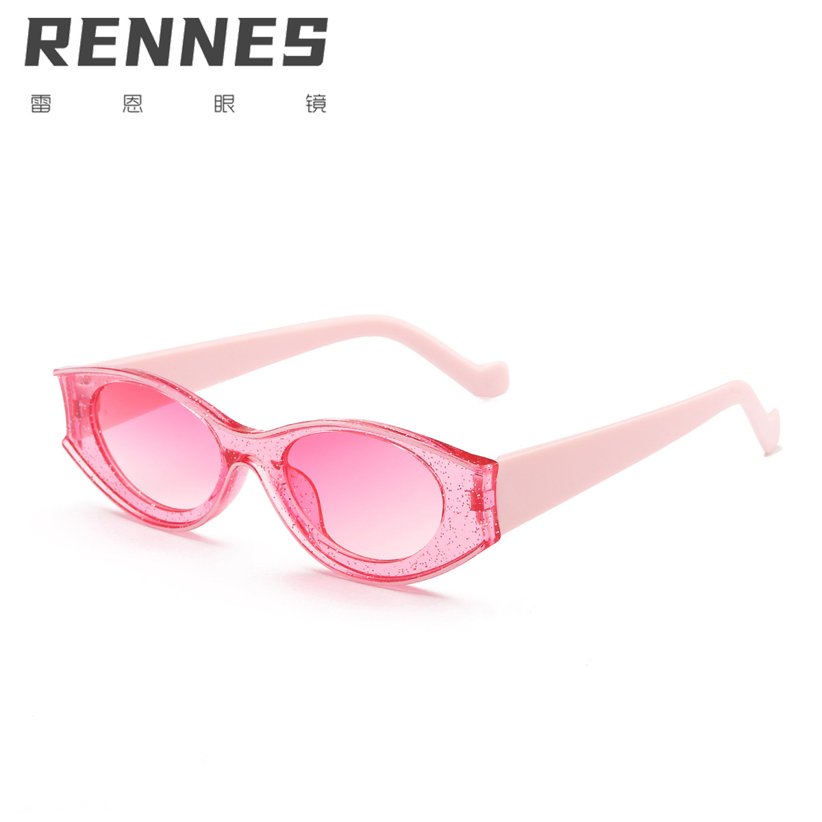 2021 Nuevo Marco oval ins gafas de sol de ojo de gato europeas y americanas punto pintura personalidad gafas de sol marco grande pasarela gafas 97082