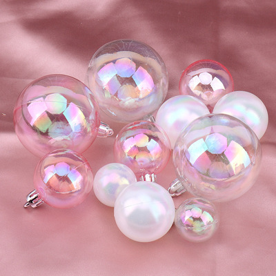 烘焙装饰ins 幻彩炫彩透明球圣诞球蛋糕装饰 生日派对甜品台插件|ru
