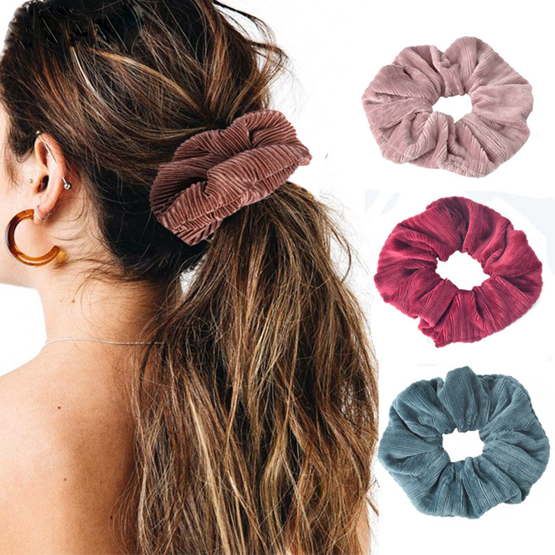 Pure Color Velvet Fashion Hair Scrunchies display picture 1