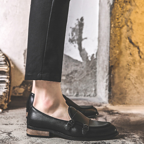 New British style small leather shoes for men, Korean style beanie slip-on leather shoes, pointed toe casual shoes, Taobao 2-J
