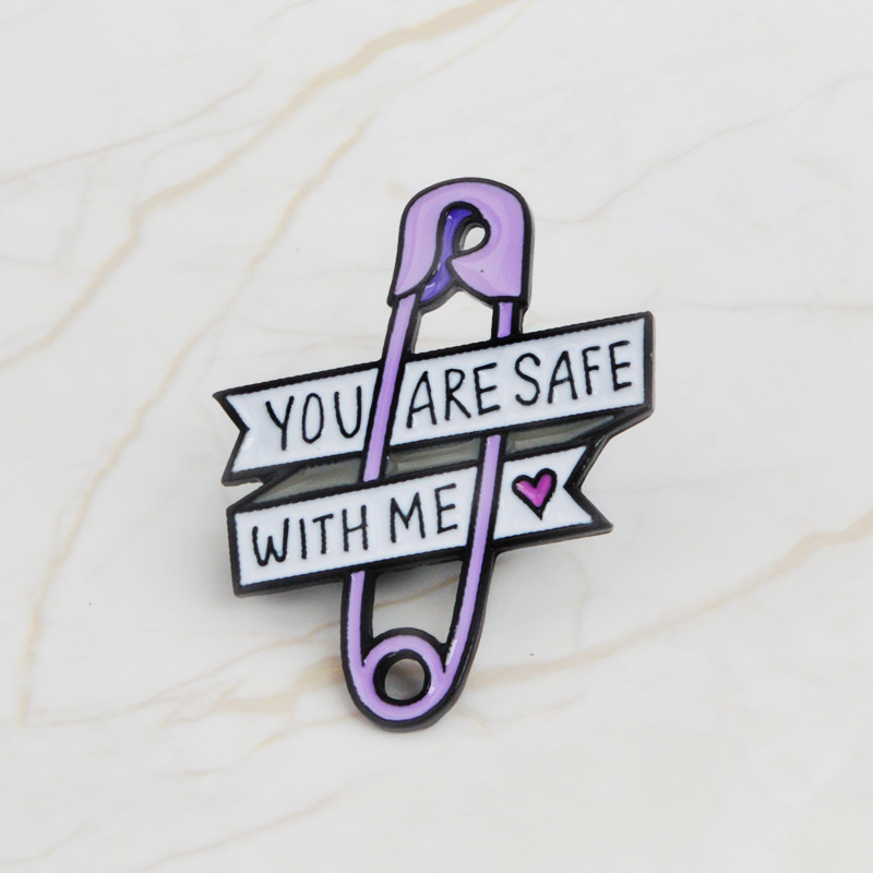 Cartoon, Letter Pattern Unisex Gender Fashion Pin Cartoon Letter Alloy Stoving Varnish Unisex Brooches