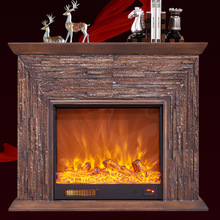 仿大理石复古欧式壁炉火焰家用电壁炉取暖器仿真火壁炉柜装饰灯
