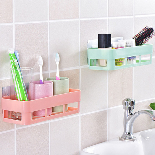 Bathroom storage rack without punching toilet wall wall-mounted plastic storage rack rectangular bathroom storage rack wholesale