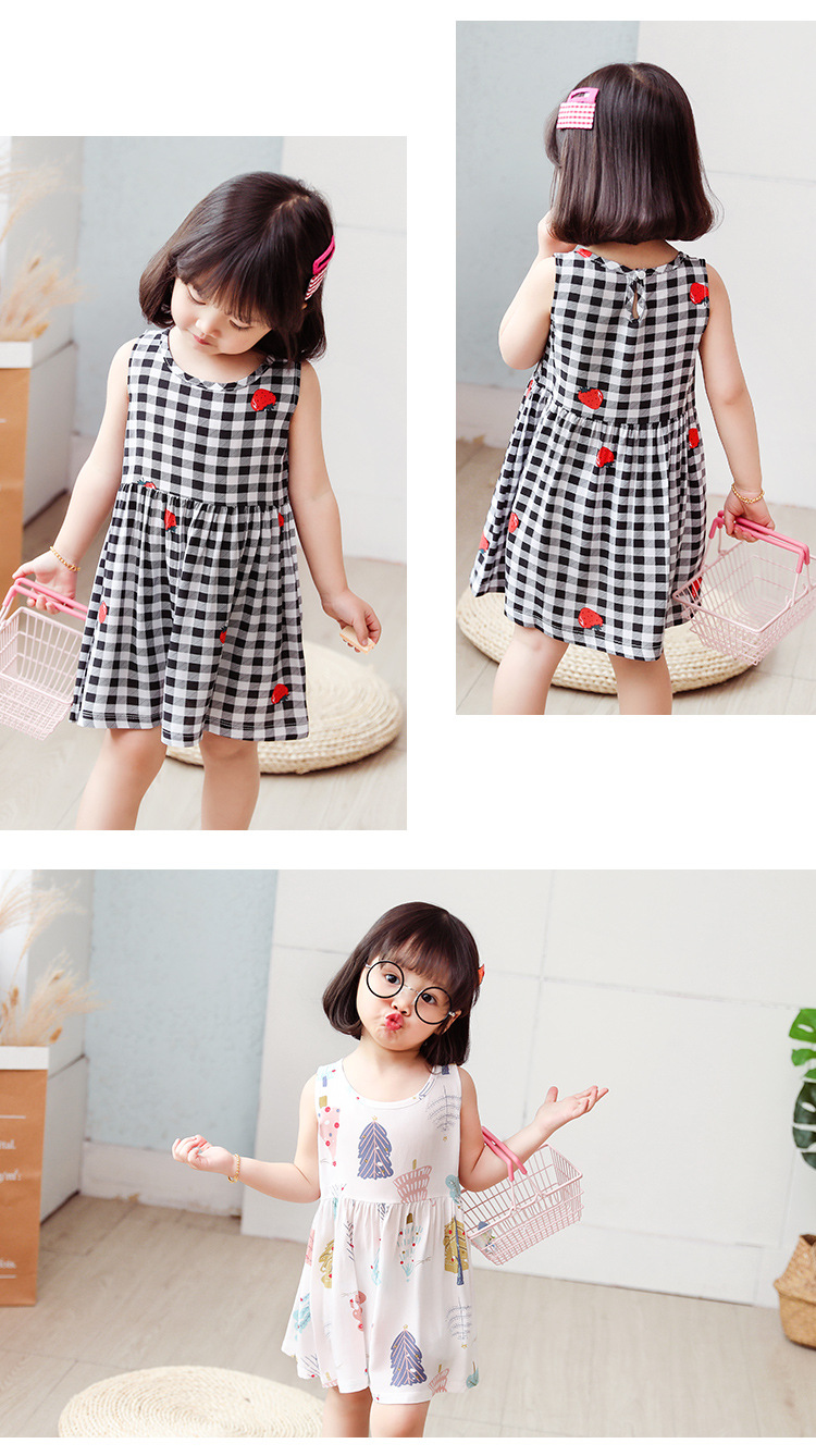 Cute Pastoral Animal Cartoon Flower Cotton Silk Girls Dresses display picture 15