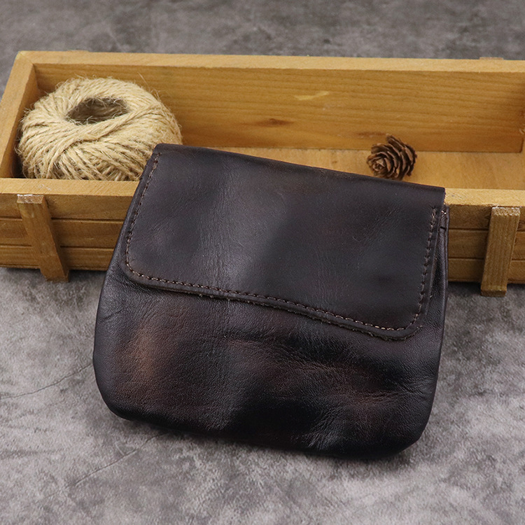 New Plant Tanned Leather Zero Wallet for Women's Minimalist Cover Style Large Capacity Card Storage Used Wrinkle Bag_voghion.com