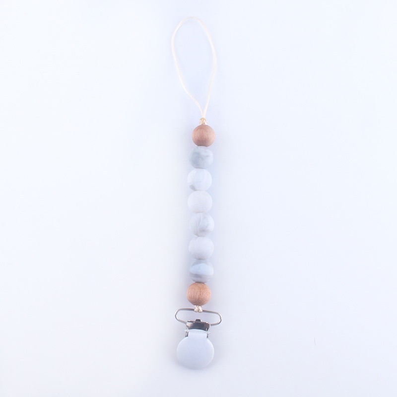 Bebé silicona chupete cadena perlas de silicona chupete clip cadena mordedor amoladora anti-gota cadena anti-perdido cadena