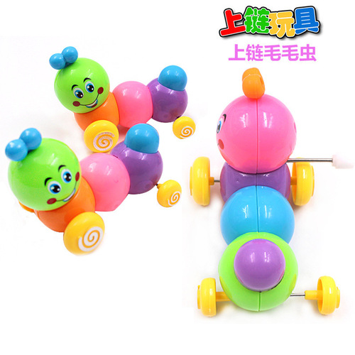 Seven-color spring-loaded caterpillar toy, wind-up caterpillar children's educational spring toy, street stall supply wholesale