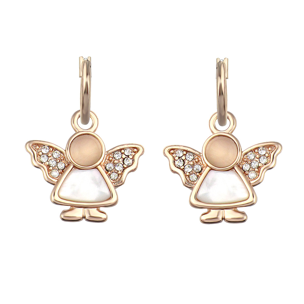 Fashion Gold-plated Angel Shell Earrings Diamond Earrings display picture 5