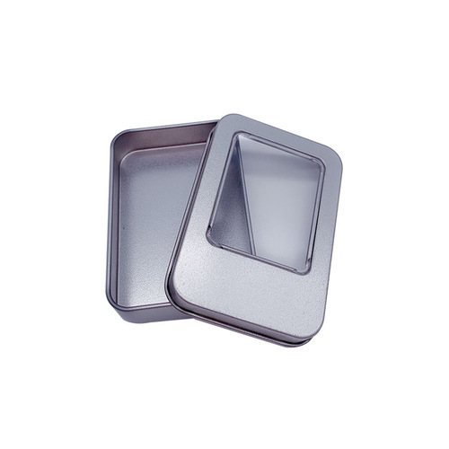 Tinplate U disk small square box Badge gift metal packaging box U disk large square box Window U disk small iron box