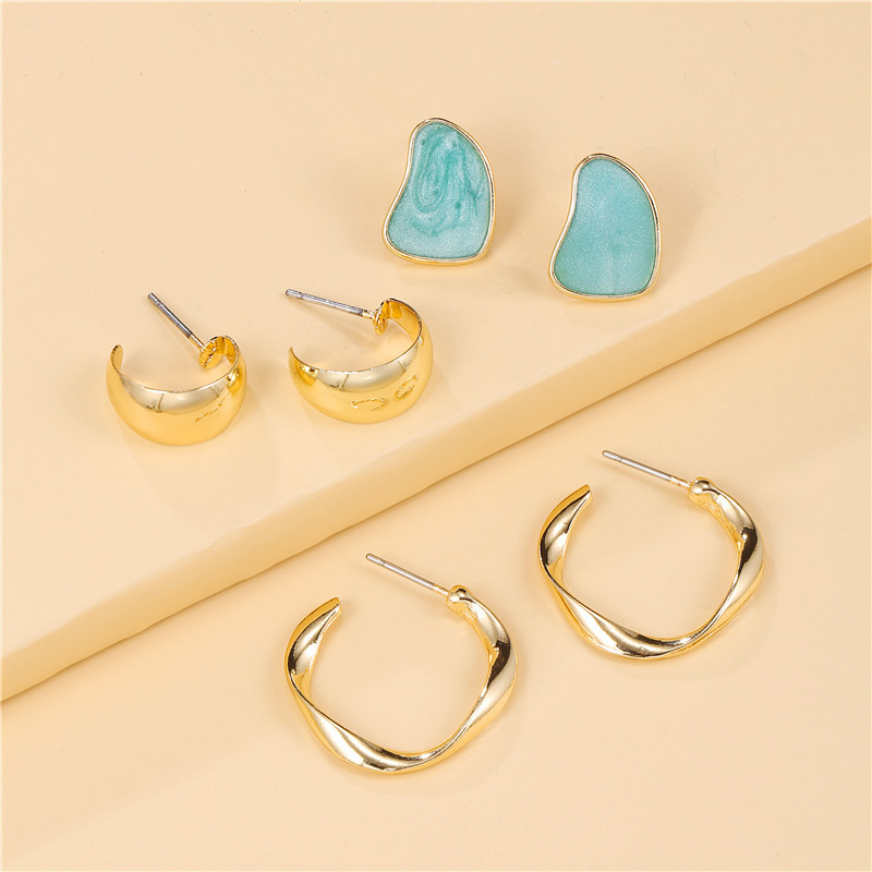 Simple C-shaped Earrings Set display picture 8