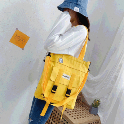 2021年新款ins風單肩包 大容量原宿森系帆布包女斜挎包單肩背包