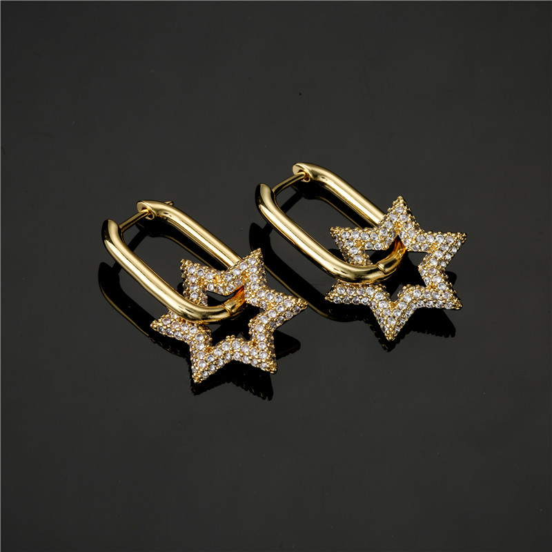 Fashion Creative Six-pointed Star Flower-shaped Earringss display picture 1