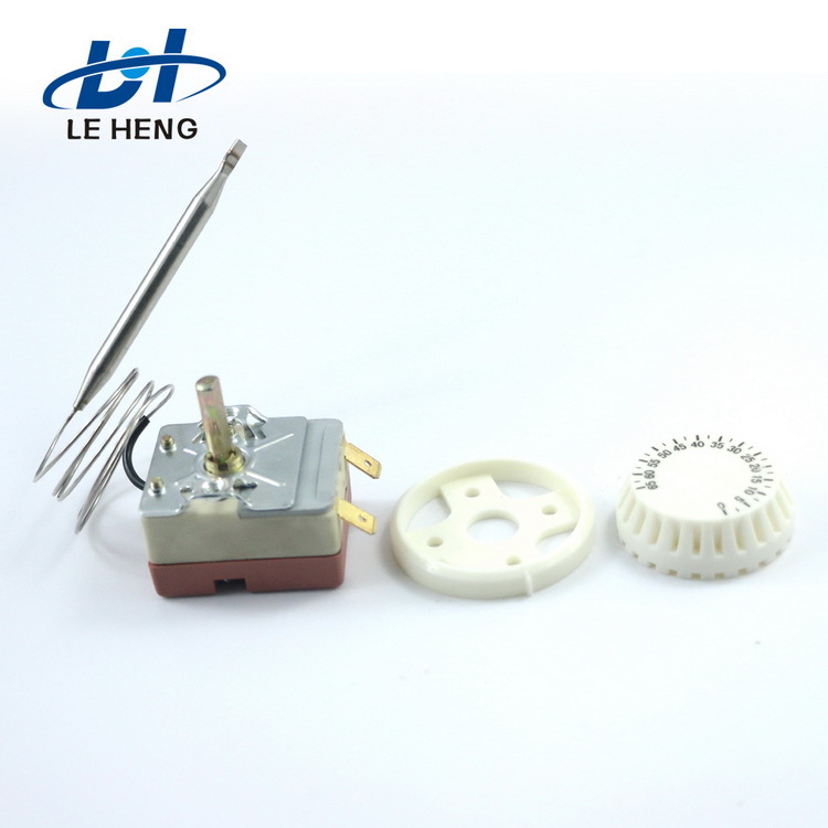 WHD-110E温控器电暖器上白色带红点旋钮30至110度红色底恒温可调