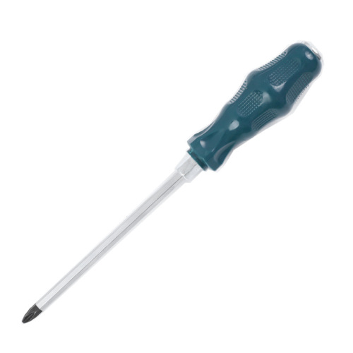Green plastic handle through-core screwdriver, percussion cross-shaped plum blossom screwdriver, CRV percussion-resistant magnetic manual screwdriver
