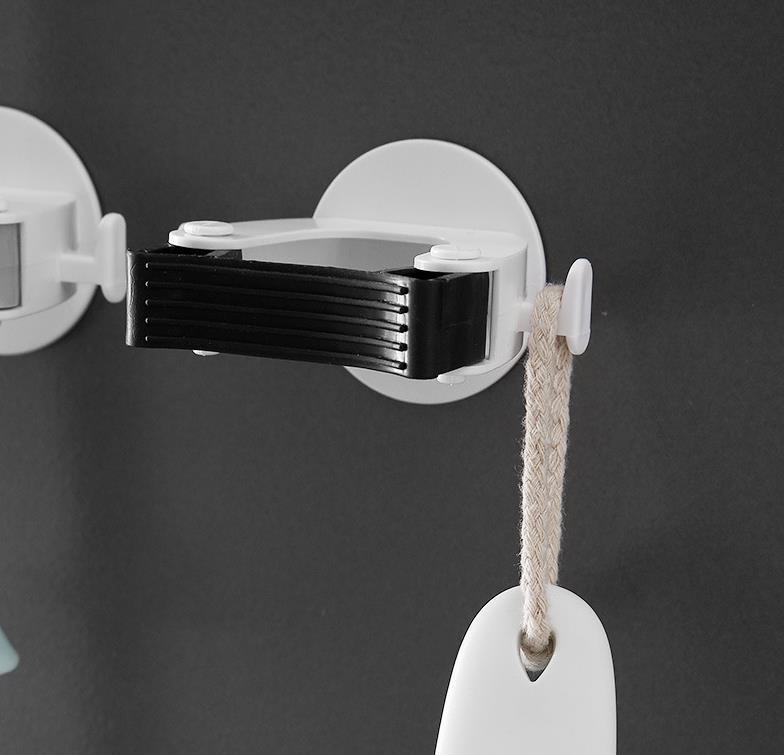 Powerful Hook Mop Clip Free Punching Household Bathroom Load-bearing Seamless Mop Holder display picture 7