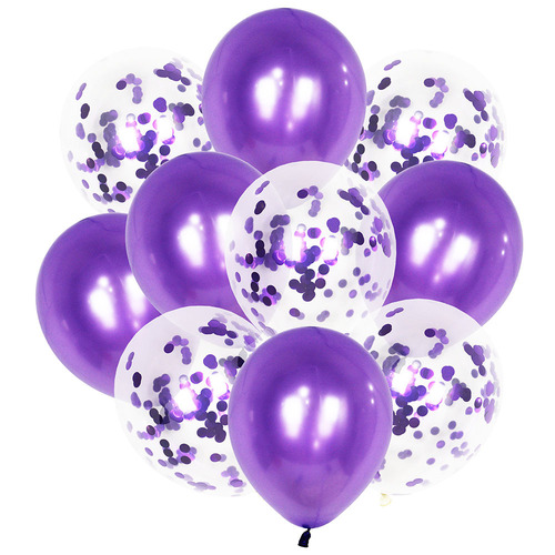 Cross-border ins internet celebrity confetti sequins transparent balloon set wedding room decoration birthday party layout supplies