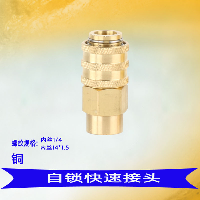 高压水枪自锁快速接头水枪工具水泵高压机快插配件清洗机黑猫熊猫