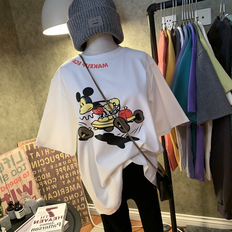 2020夏季新款韩国卡通印花短袖T恤女宽松大码学生上衣服女ins女装|ms