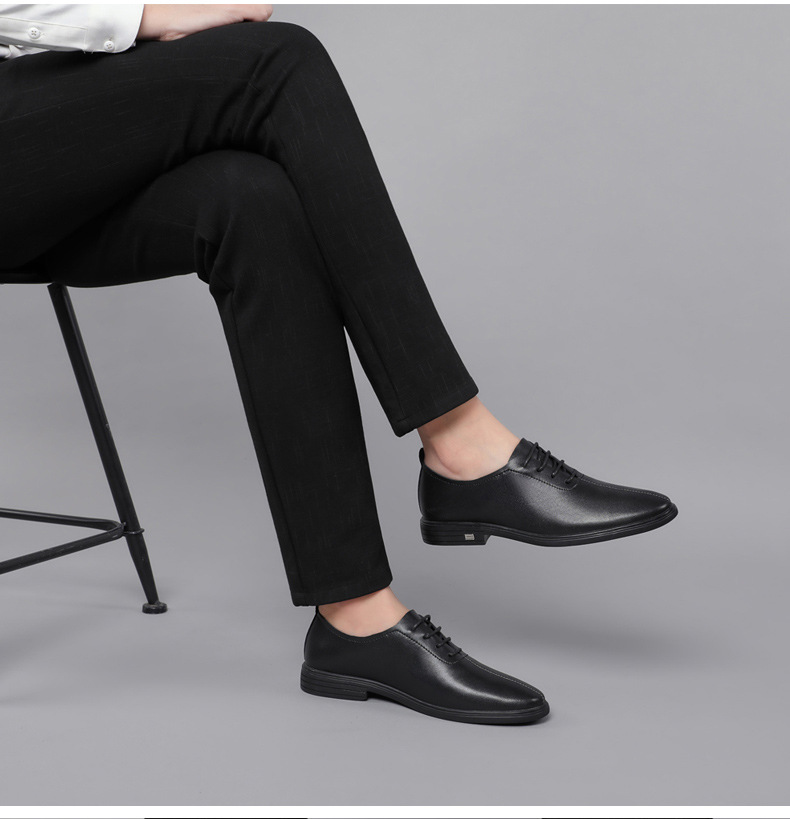 Men's Soft-soled White Formal Leather Shoes, Wind Work Men's Shoes_voghion.com