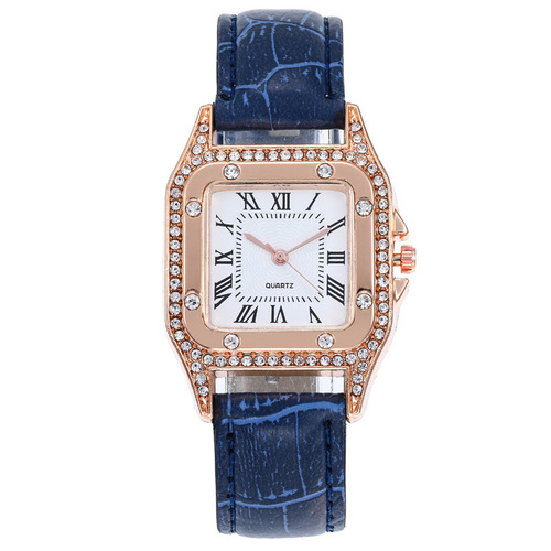 Live broadcast internet celebrity drainage watch women's casual watch square diamond belt watch women's quartz watch