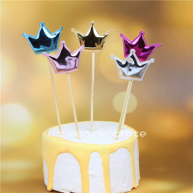 Флажок-корона для детского праздничного торта, пятиугольная декорация, PU вставка, украшение для десерта и свадьбы