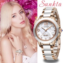 利格/SUNKTA外贸爆款陶瓷女士手表精美高端手表防水手表