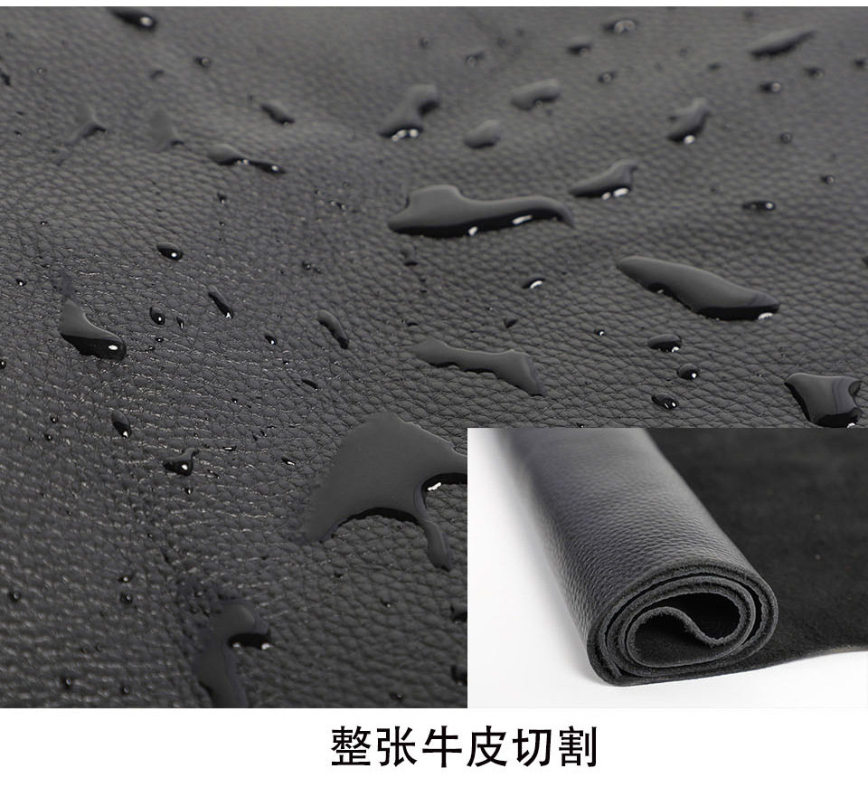 Túi xách nam da bò thật dung tích lớn 38×29×9 cm, túi công sở đeo chéo một vai — Màu đen chi tiết 5