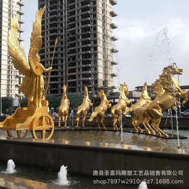 厂家直销水景雕塑群马摆件欧式喷水铜像小区广场动物铜工艺品定做