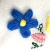 Brooch lapel pin, children's pin, flowered, cotton and linen