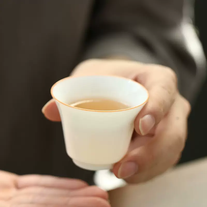 德化白瓷茶杯羊脂玉白瓷品茗杯陶瓷功夫茶具杯子小号功夫茶杯茶碗