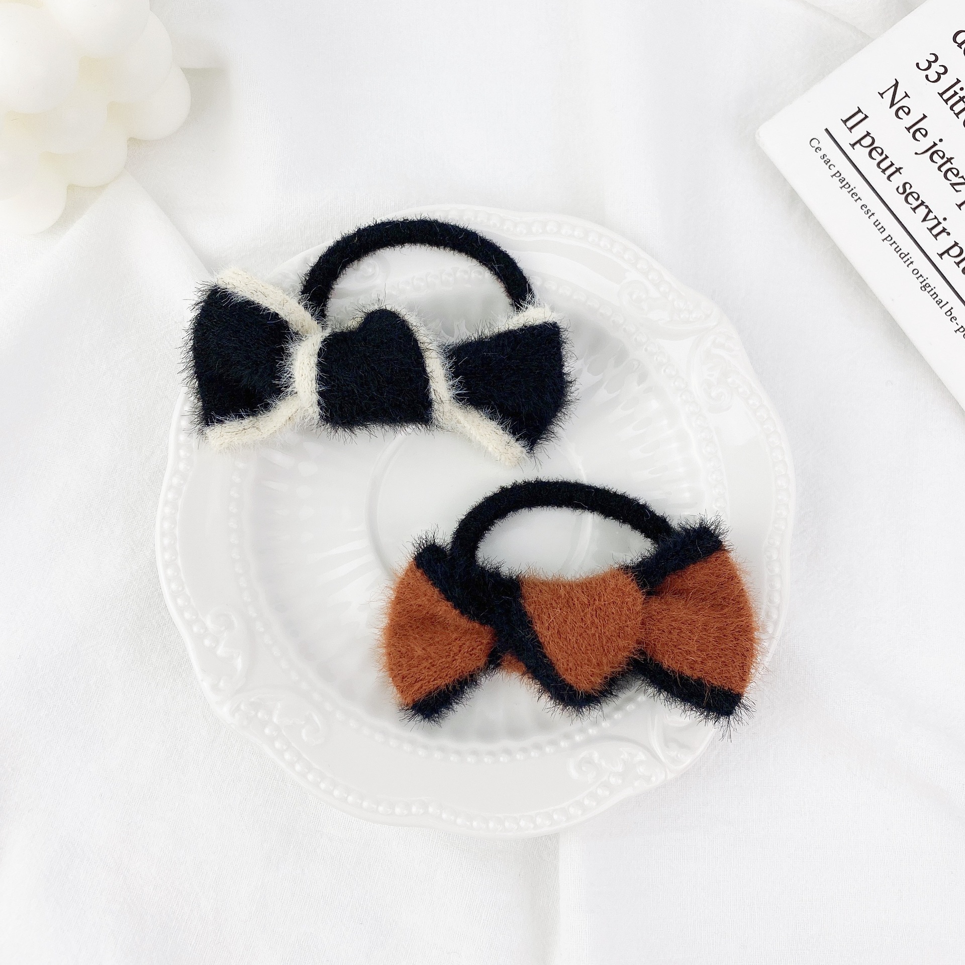Simple Woven Bow Hair Ring display picture 3